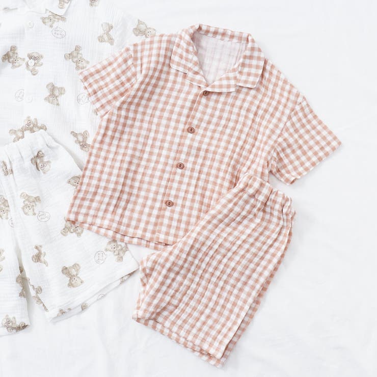 ベージュ | UNI前あきガーゼパジャマ  5分丈 | F.O.Online Store