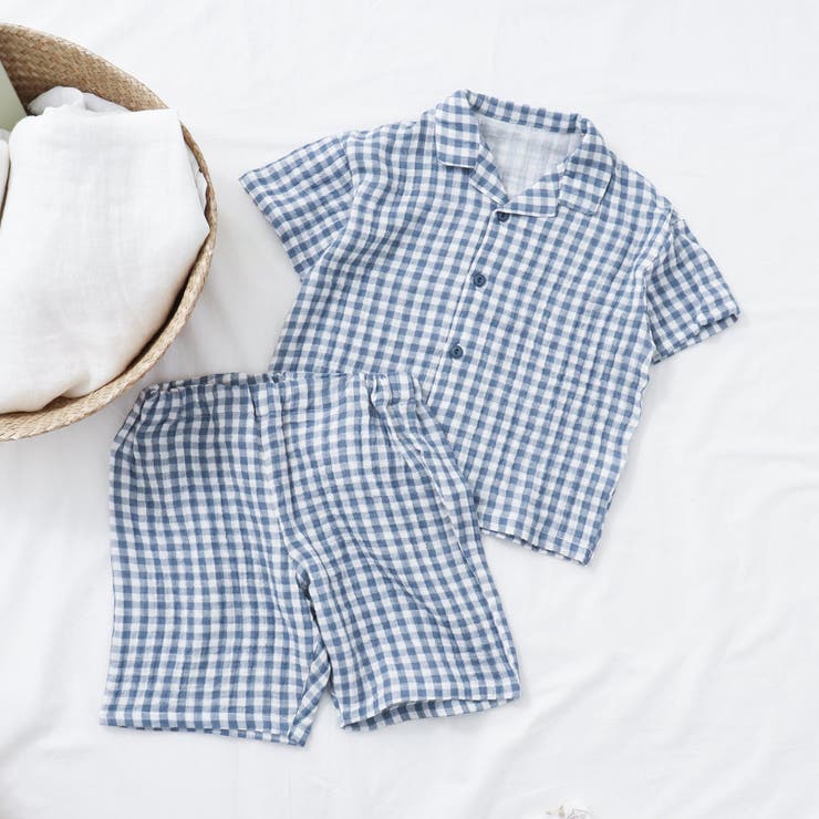 ブルー | UNI前あきガーゼパジャマ  5分丈 | F.O.Online Store