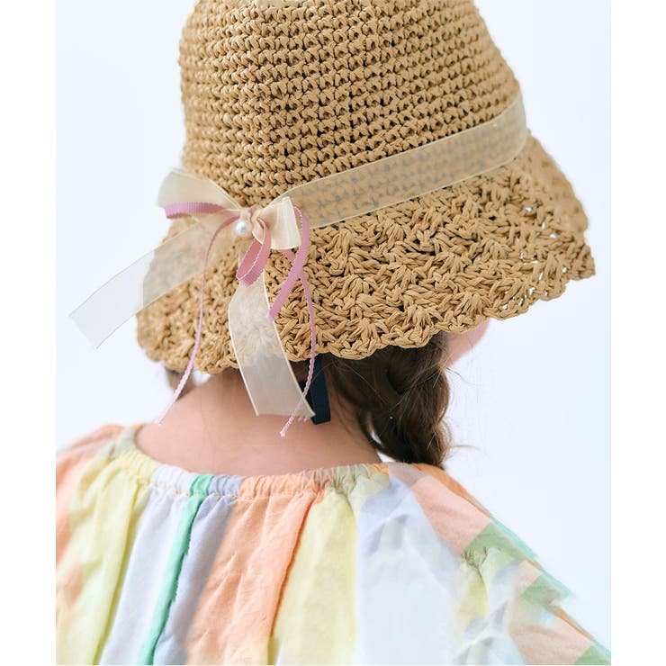 パールリボン折りたたみペーパーハット[品番：FOKK0018847