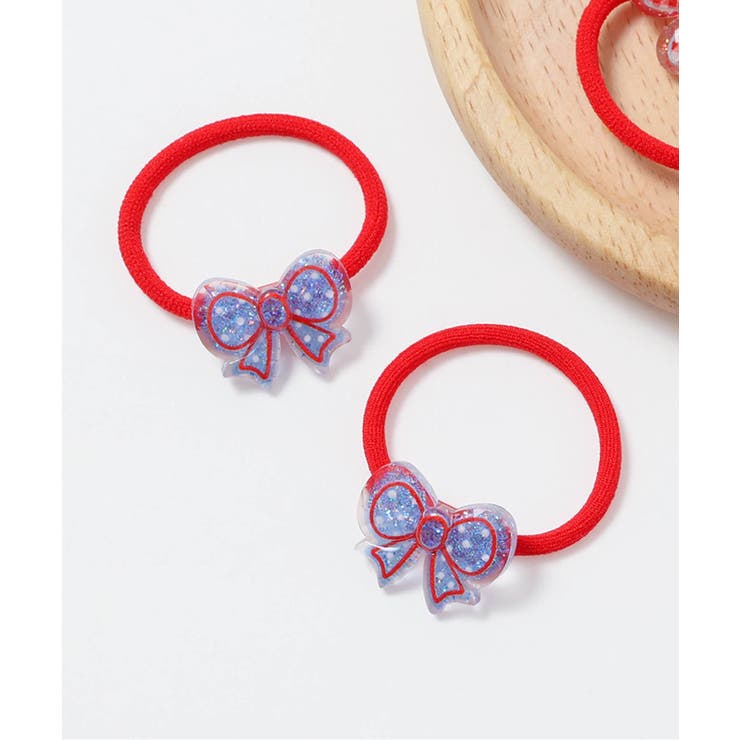 ドット柄 | ギンガムお花・ドットリボンヘアゴム ２個セット | F.O.Online Store