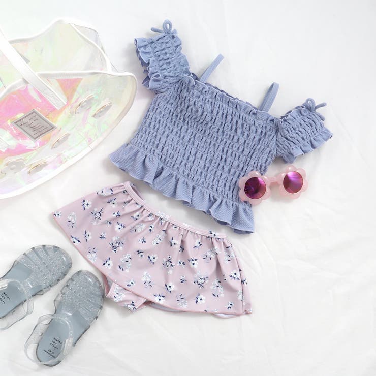 【セパレート水着とカーディガンでこの価格♡】フリンジ　花柄刺繍　ホルターネック Bright Birds ECO スポーツ トップ セパレート 水着 FKS026L