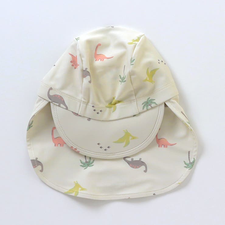 アイボリー | マルチカラー・きょうりゅう柄日よけ付きスイムキャップ | F.O.Online Store