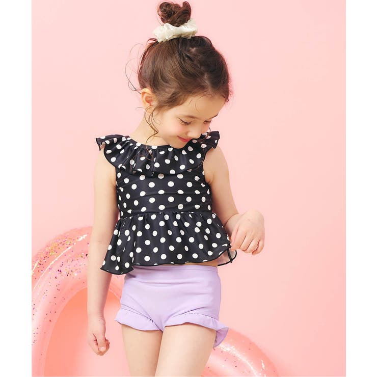 ブラック | 【WEB限定/UVカット】フリルペプラムセパレート水着 UVカット | F.O.Online Store