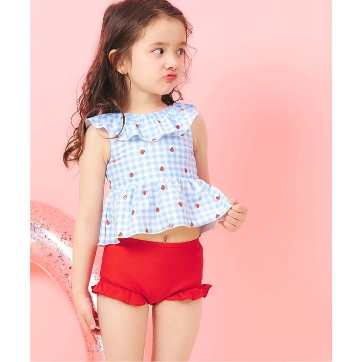 ブルー | 【WEB限定/UVカット】フリルペプラムセパレート水着 UVカット | F.O.Online Store