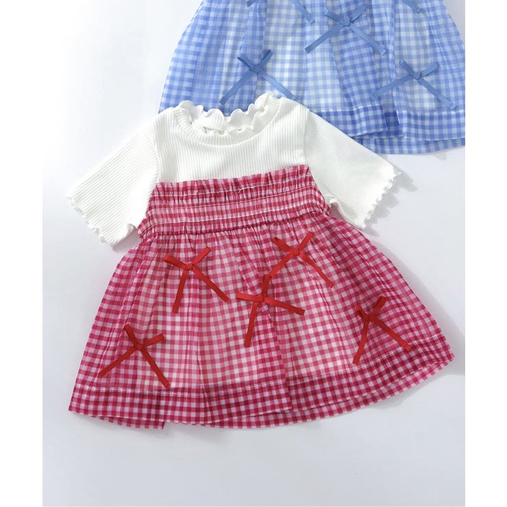 ローズピンク | シアーギンガムシャーリングリボントップス | F.O.Online Store