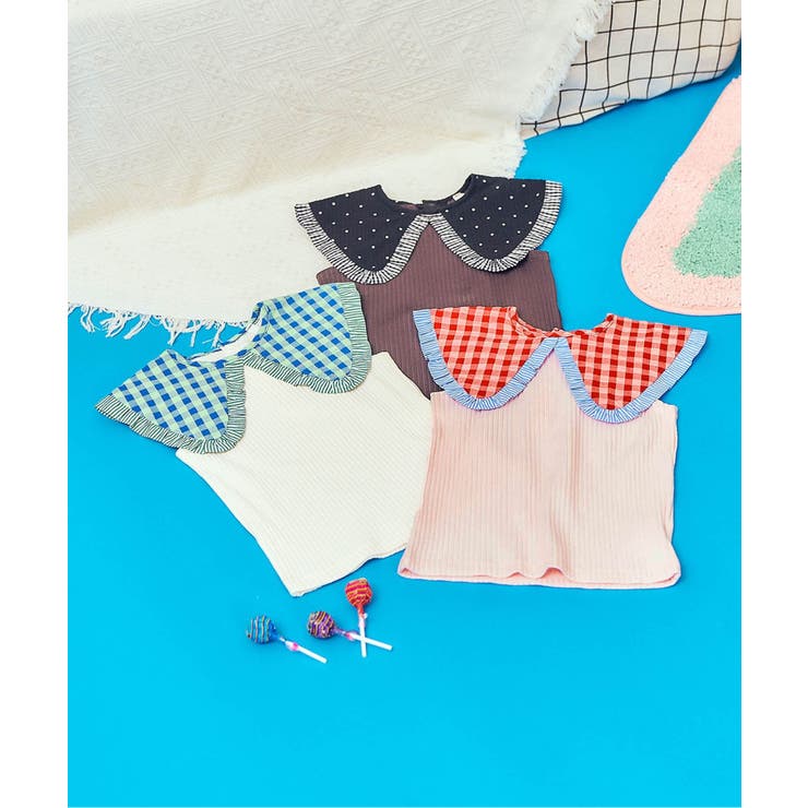 リンク】衿デザインノースリーブトップス[品番：FOKK0027426]｜F.O.