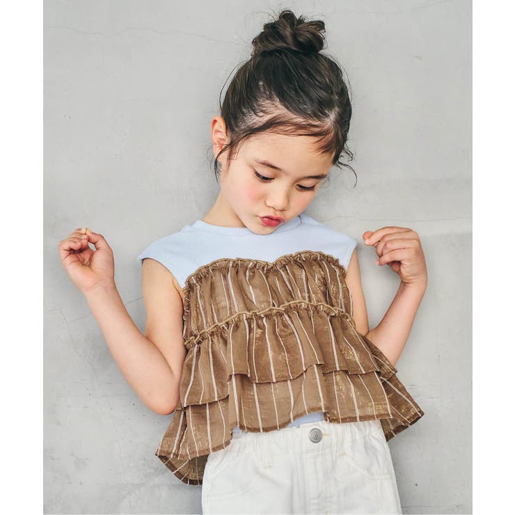 ブラウン | ノースリーブシアードッキングトップス | F.O.Online Store