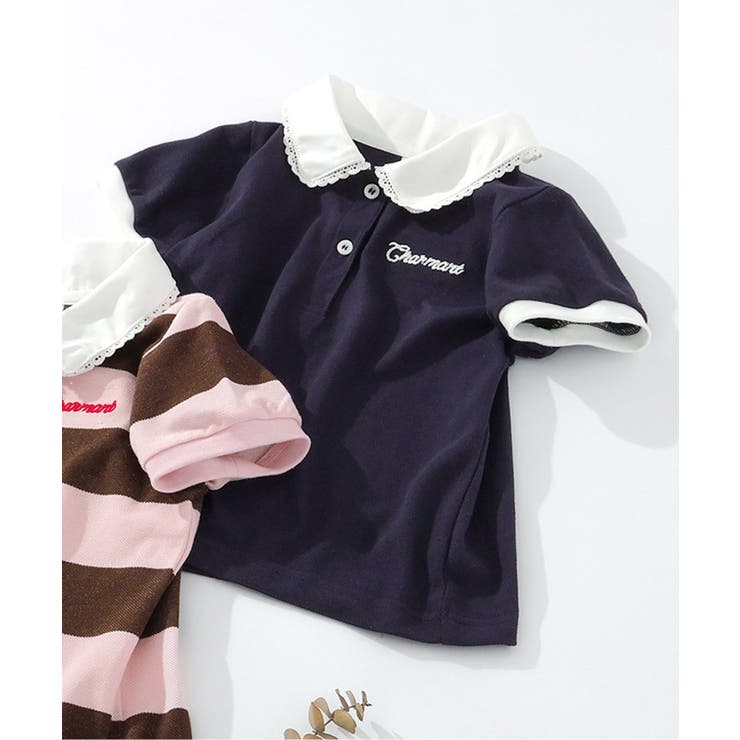 ネイビーブルー | 襟レースひんやりポロシャツ  接触冷感 | F.O.Online Store