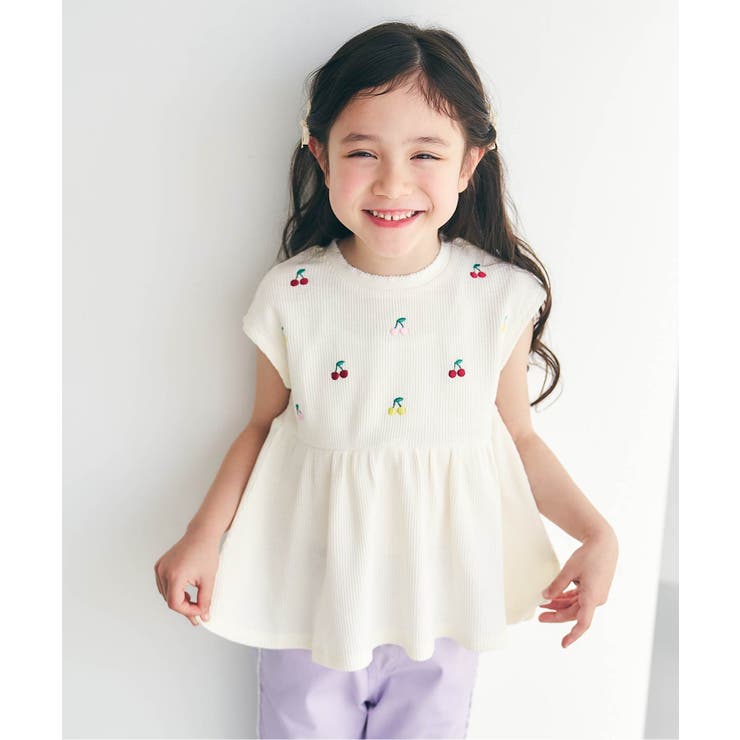 アイボリー | WEB限定 アソート刺繍ペプラムトップス  | F.O.Online Store