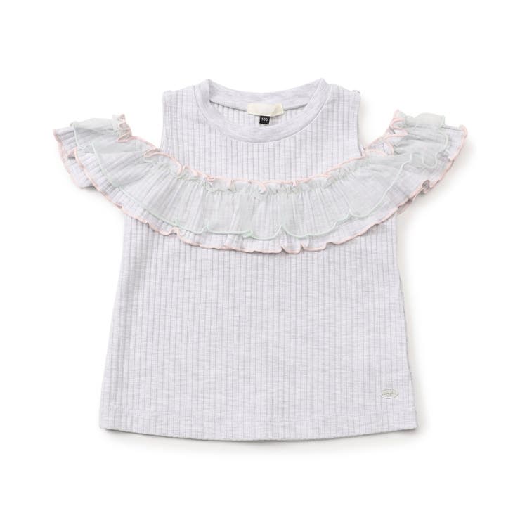 アイボリー | WEB限定  2way肩あきチュール配色トップス | F.O.Online Store