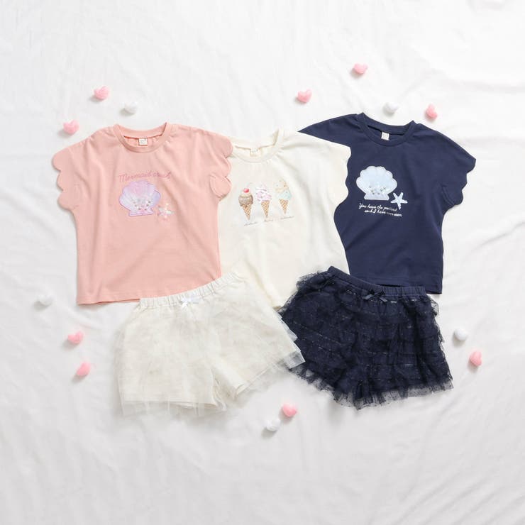 アイス・シェル・リボンモチーフスカラップTシャツ[品番：FOKK0019834 