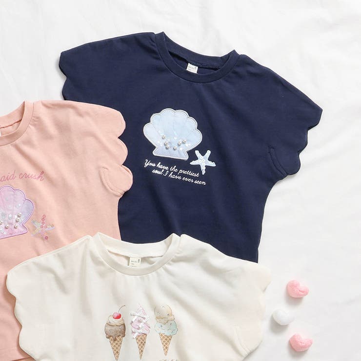 アイス・シェル・リボンモチーフスカラップTシャツ[品番：FOKK0019834 