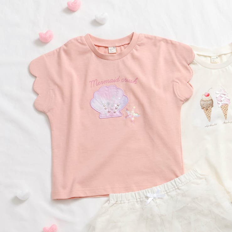 アイス・シェル・リボンモチーフスカラップTシャツ[品番：FOKK0019834 