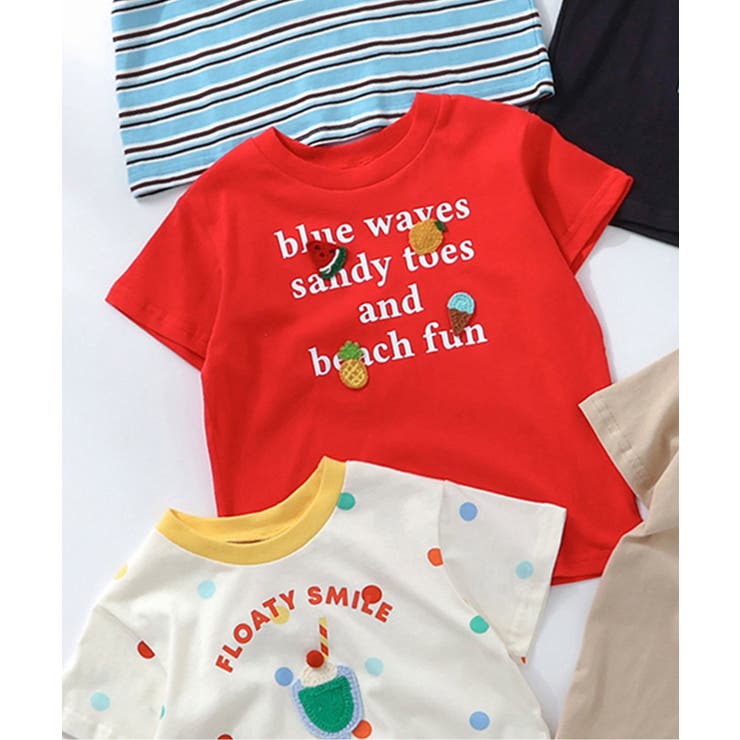 レッド | バラエティかぎ針モチーフTシャツ | F.O.Online Store