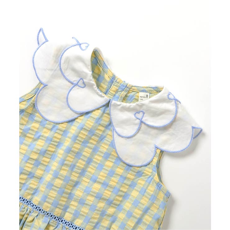 カラーストライプ・ギンガムスカラップハート衿チュニック | F.O.Online Store | 詳細画像3 