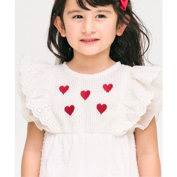 ハート・ひまわり刺繍チュニック[品番：FOKK0022568]｜F.O.