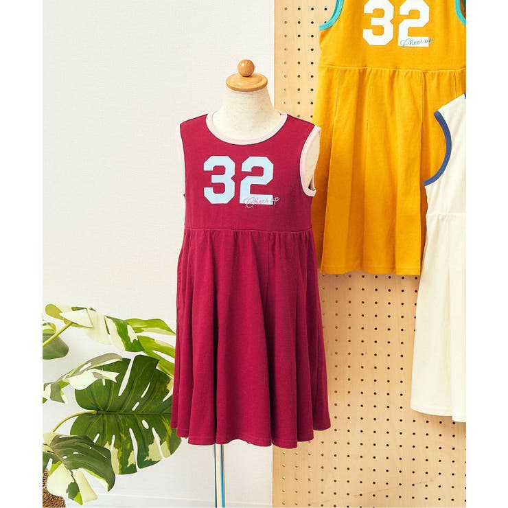 エンジ | 【リンク】ノースリーブプリーツナンバリングワンピース 接触冷感 | F.O.Online Store