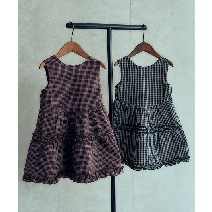 バックオープンフリルチェックワンピース | F.O.Online Store | 詳細画像11 
