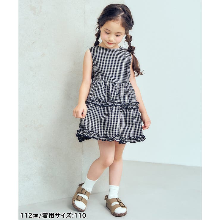 バックオープンフリルチェックワンピース | F.O.Online Store | 詳細画像9 