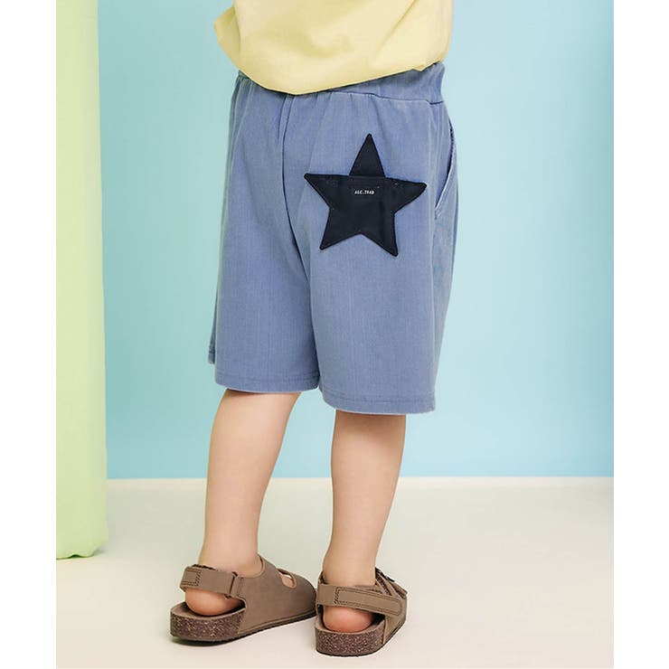 ブルー | ひんやりスターポケットハーフパンツ  5分丈 接触冷感 | F.O.Online Store
