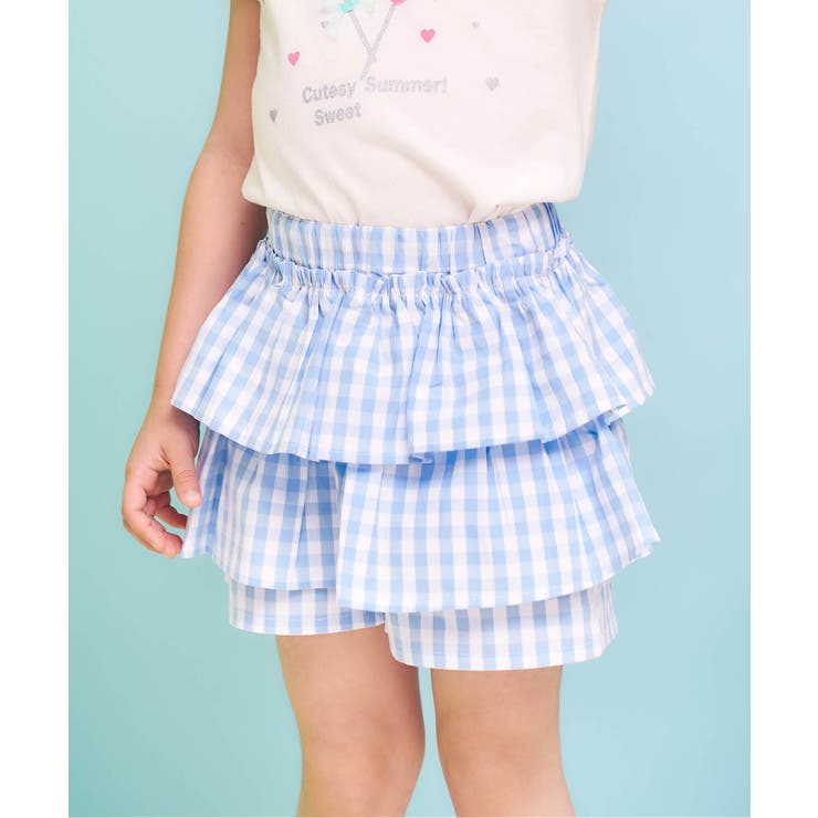 チェック柄 | ティアードスカート風キュロット  ショート丈 | F.O.Online Store