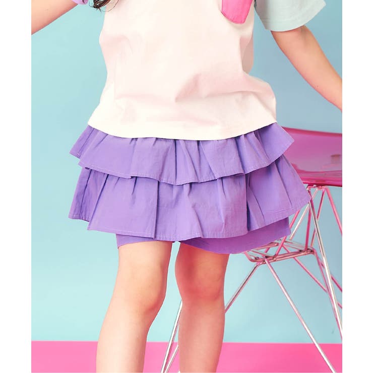 パープル | ティアードスカート風キュロット  ショート丈 | F.O.Online Store