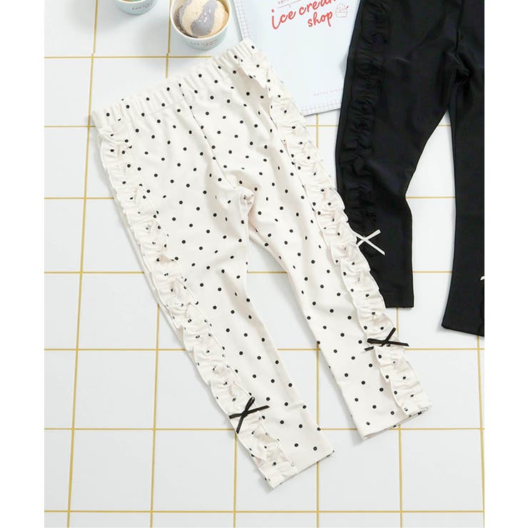 ドット柄 | サイドフリル水陸両用レギンス  10分丈 UVカット | F.O.Online Store