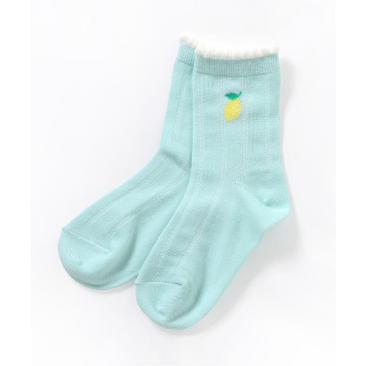 ミント | フルーツ柄吸水速乾クルーソックス | F.O.Online Store