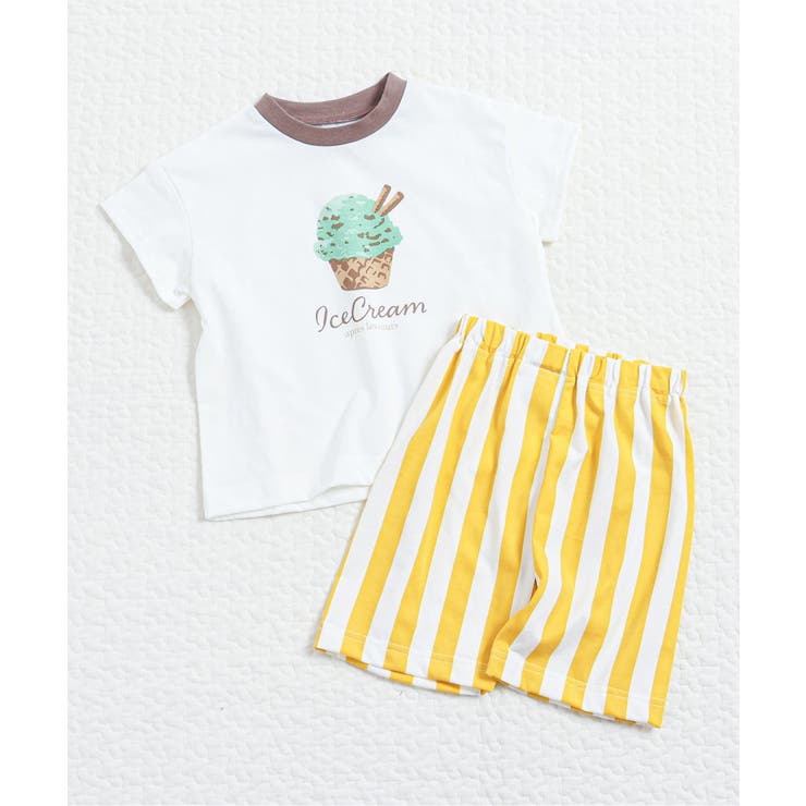 アイボリー | ひんやりバラエティBOYSパジャマ  5分丈 吸水速乾 接触冷感 | F.O.Online Store