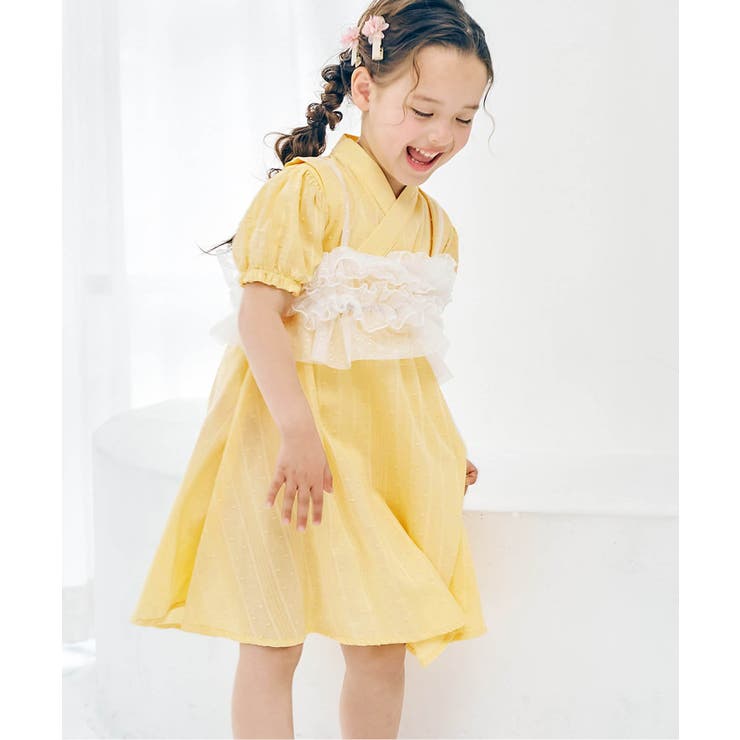 イエロー | WEB限定 フリルビスチェ付きワンピース甚平 | F.O.Online Store