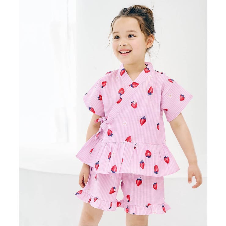 ベビーピンク | アプレのはんなりGIRLSペプラム甚平 | F.O.Online Store