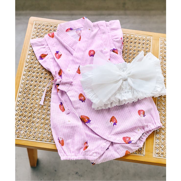ベビーピンク | アプレのはんなりBABY甚平ロンパス（帯セット） | F.O.Online Store