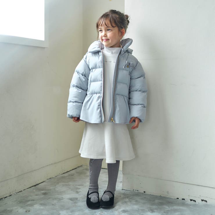 【1回着用のみ】jacadi リボン柄　中綿コート　8A 128 中綿入りジャケット | ベビー服・子供服通販のPETTIT BATEAU【公式】