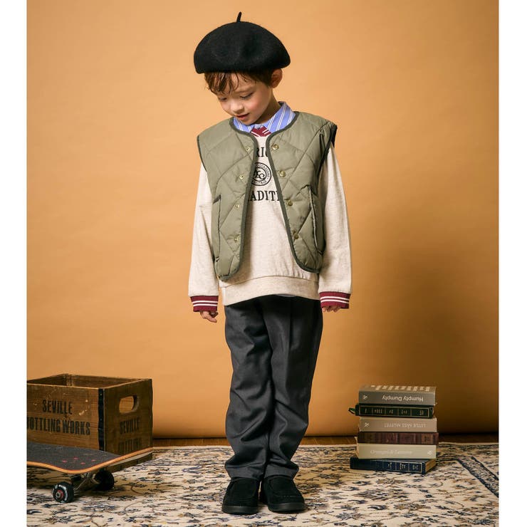 cavezarosso ストライプキルティングベスト 在庫限り】キルティングベスト（オリジナルストライプキルト