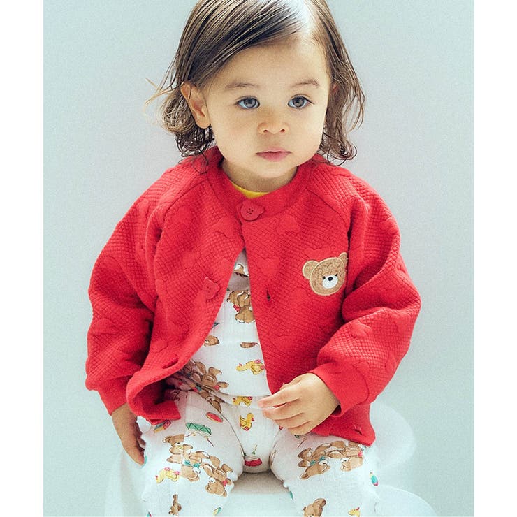 レッド | tiny bear Palette ジャガードカーディガン | F.O.Online Store