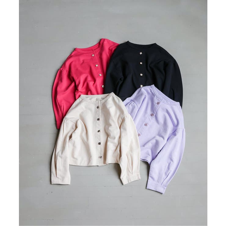 お花ボタンショートカーディガン | F.O.Online Store | 詳細画像4 