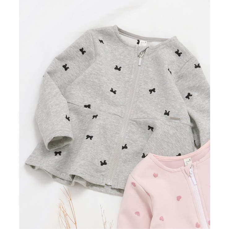 ハート・リボン刺繍ペプラムジャケット[品番：FOKK0024490]｜F.O.