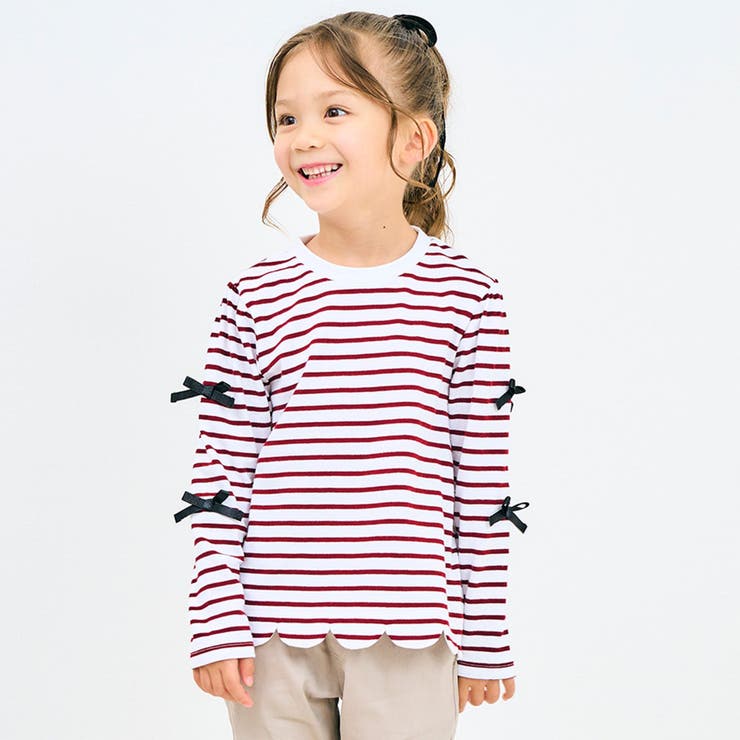 エンジ | スカラップリボンTシャツ | F.O.Online Store