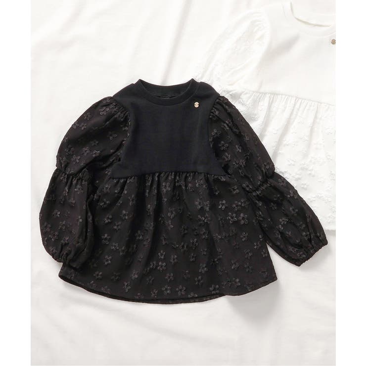 ブラック | フラワージャガードドッキングトップス _RP | F.O.Online Store