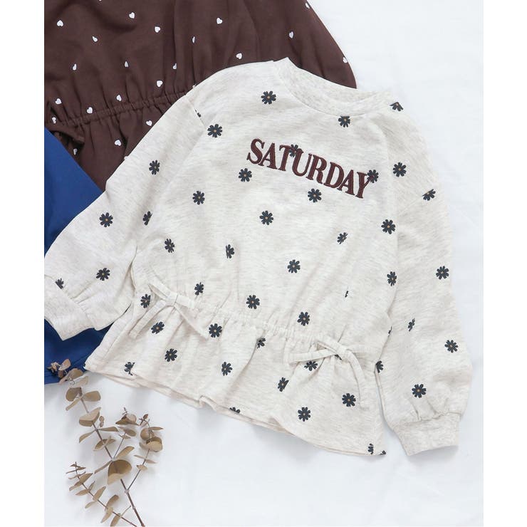 花柄 | WEB限定 スウェットライクペプラムロゴトップス | F.O.Online Store