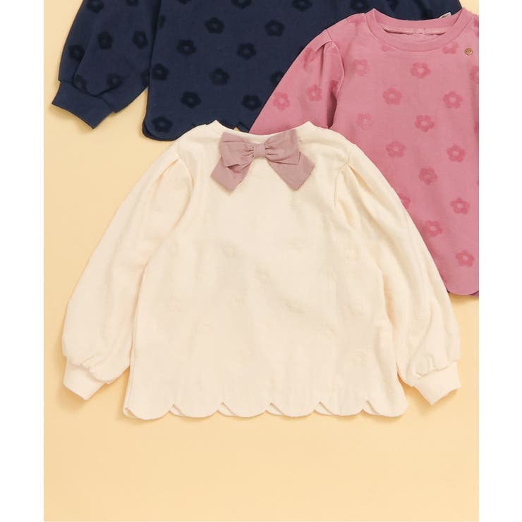 クリーム | フラワージャガードスカラップTシャツ | F.O.Online Store