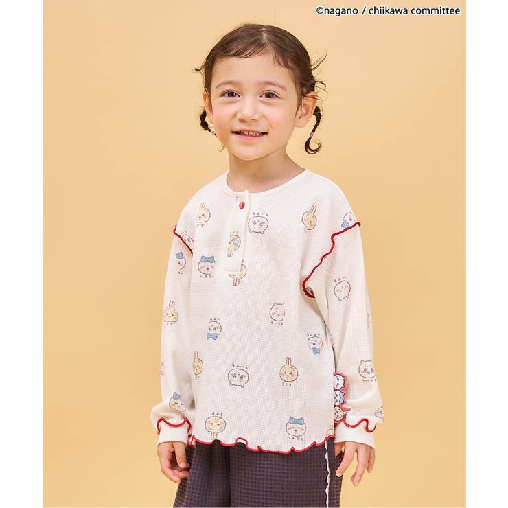 【アニメちいかわ】ワッフルヘンリーネックTシャツ(セットアップ可) | F.O.Online Store | 詳細画像1 