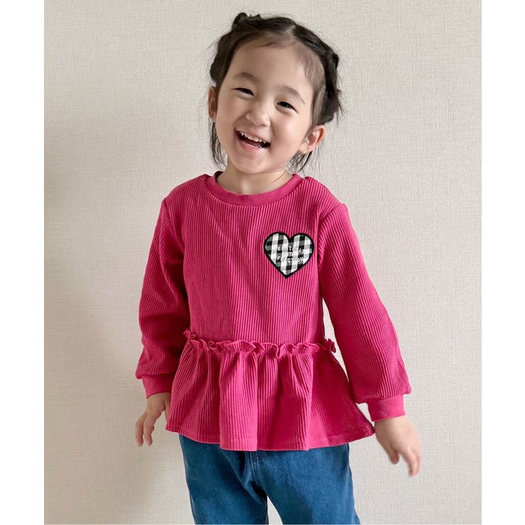 ローズピンク | 【新色追加】ワッフルペプラムハートモチーフTシャツ | F.O.Online Store