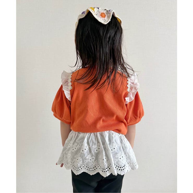 肩フリルフラワーモチーフTシャツ | F.O.Online Store | 詳細画像12 