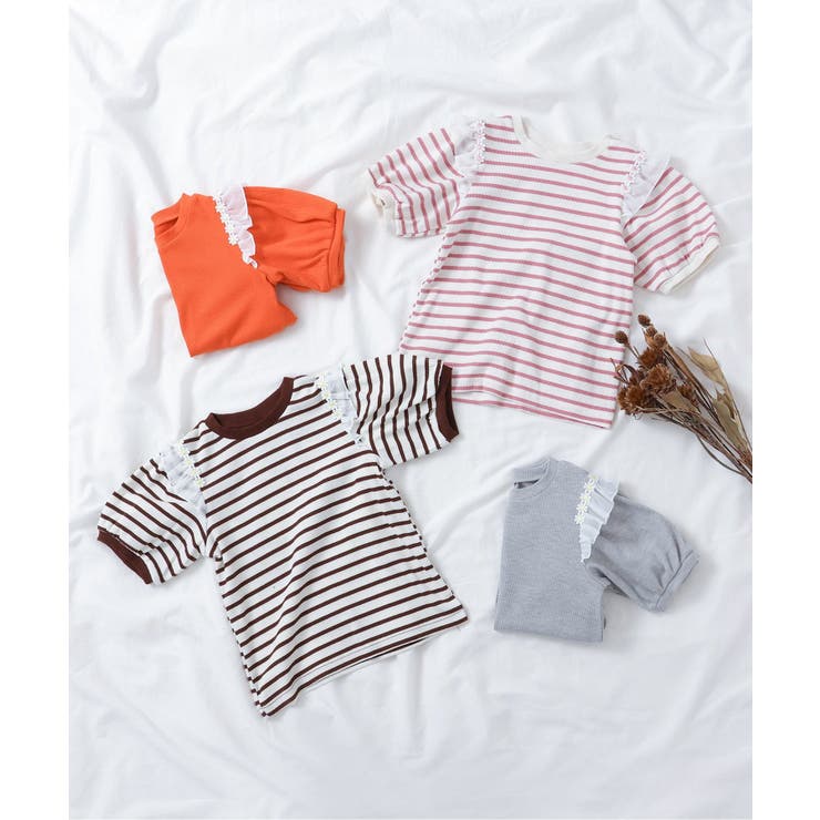 肩フリルフラワーモチーフTシャツ | F.O.Online Store | 詳細画像18 