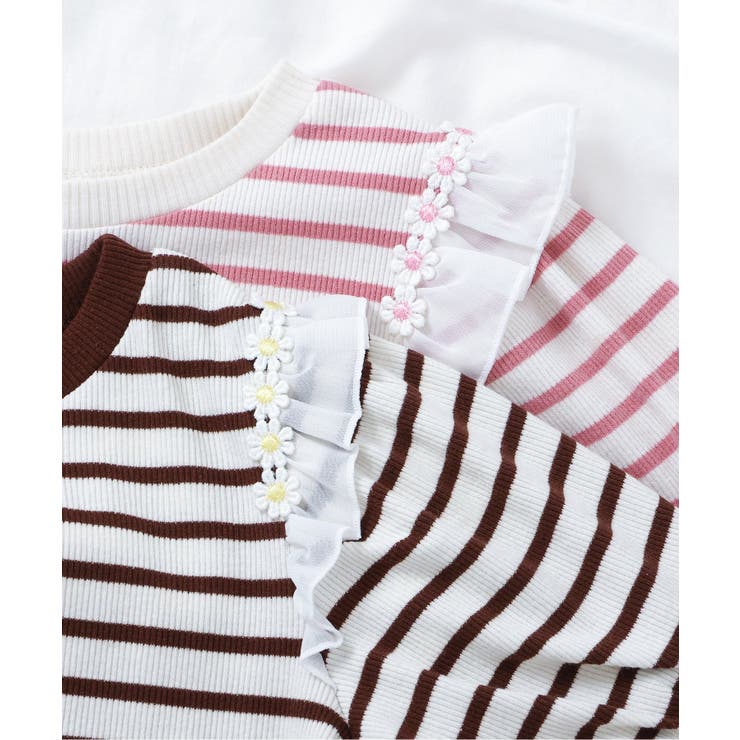 肩フリルフラワーモチーフTシャツ | F.O.Online Store | 詳細画像19 