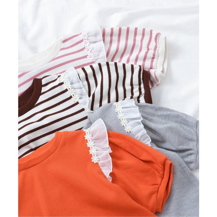 肩フリルフラワーモチーフTシャツ | F.O.Online Store | 詳細画像20 