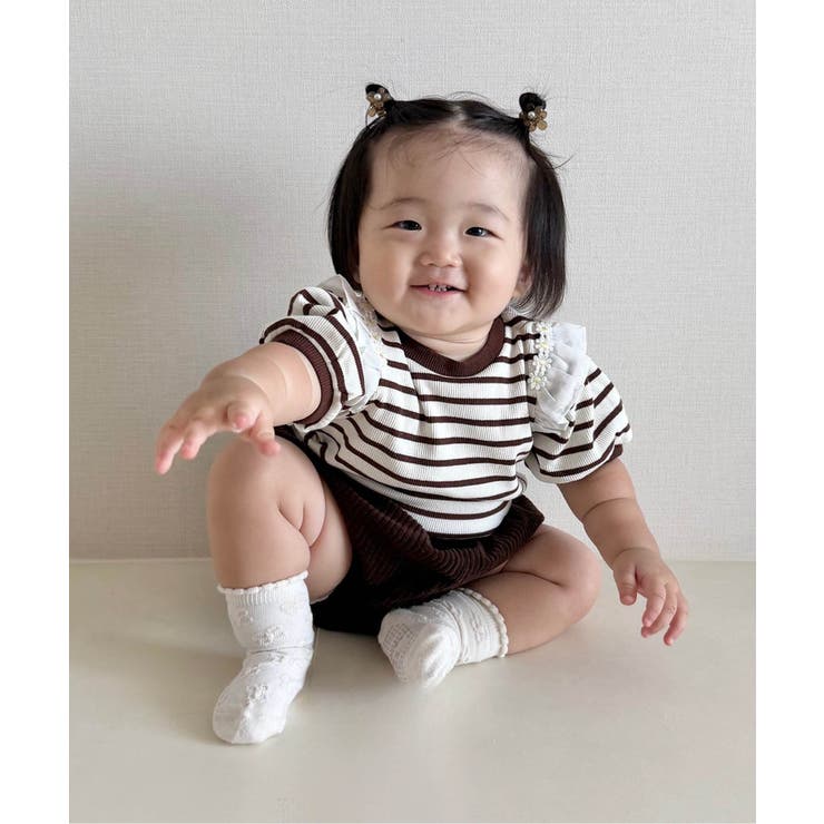 肩フリルフラワーモチーフTシャツ | F.O.Online Store | 詳細画像3 