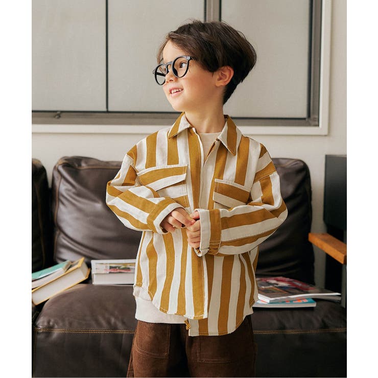 ストライプ柄 | フロントジップシャツ | F.O.Online Store