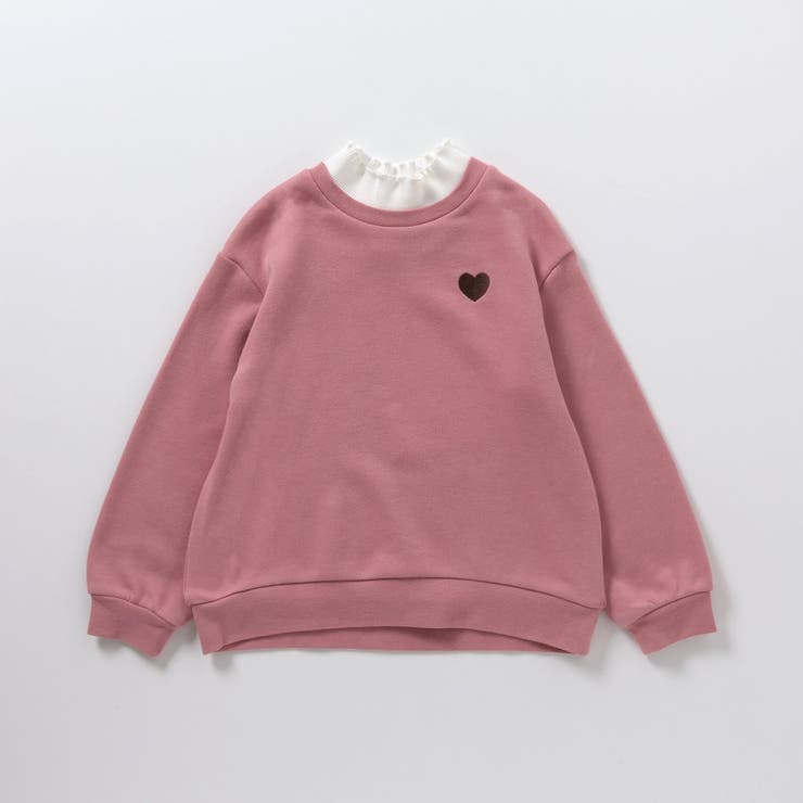 ピンク | ハート刺繍レイヤードトレーナー | F.O.Online Store